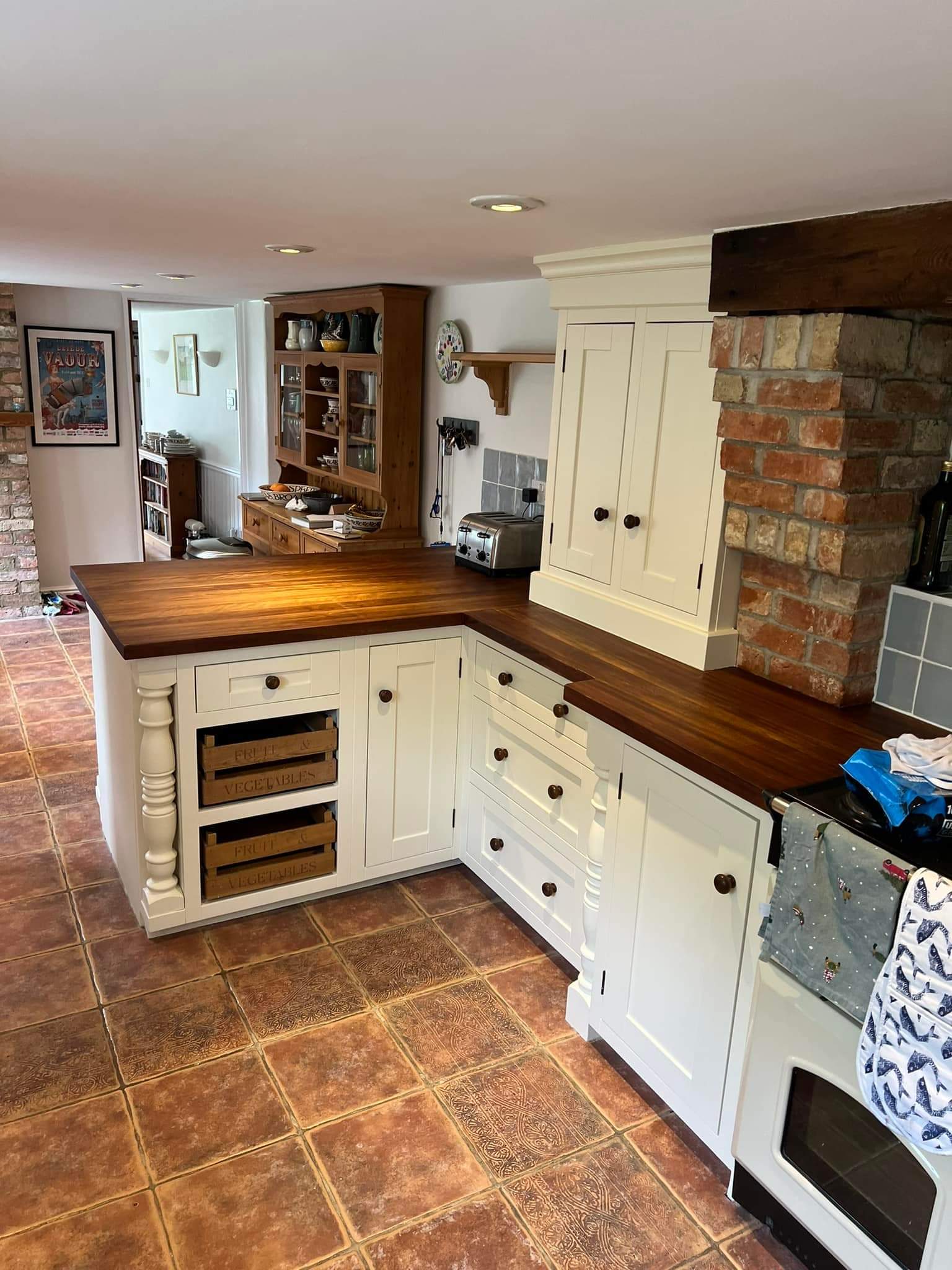 Painted kitchen cabinets finished by hand in Bedfordshire