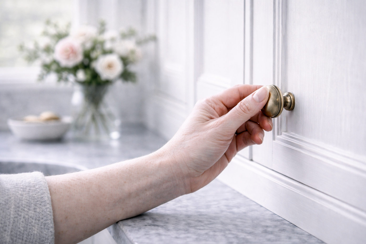 Careful handling of kitchen cabinet hardware