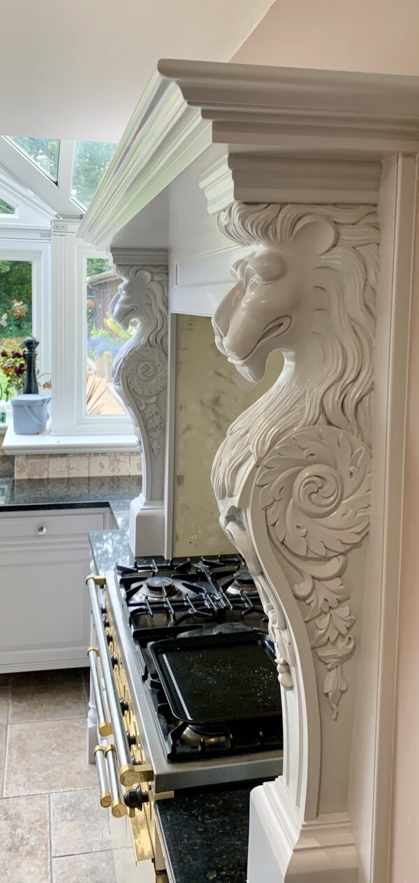 hand painted lion heads