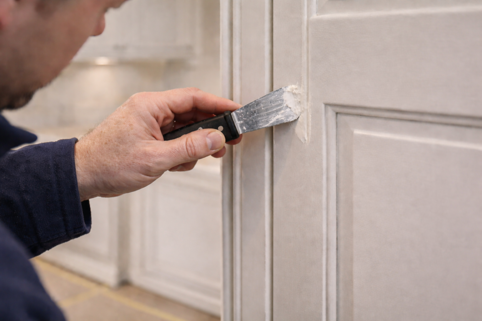 Careful preparation of kitchen cabinet surfaces before painting