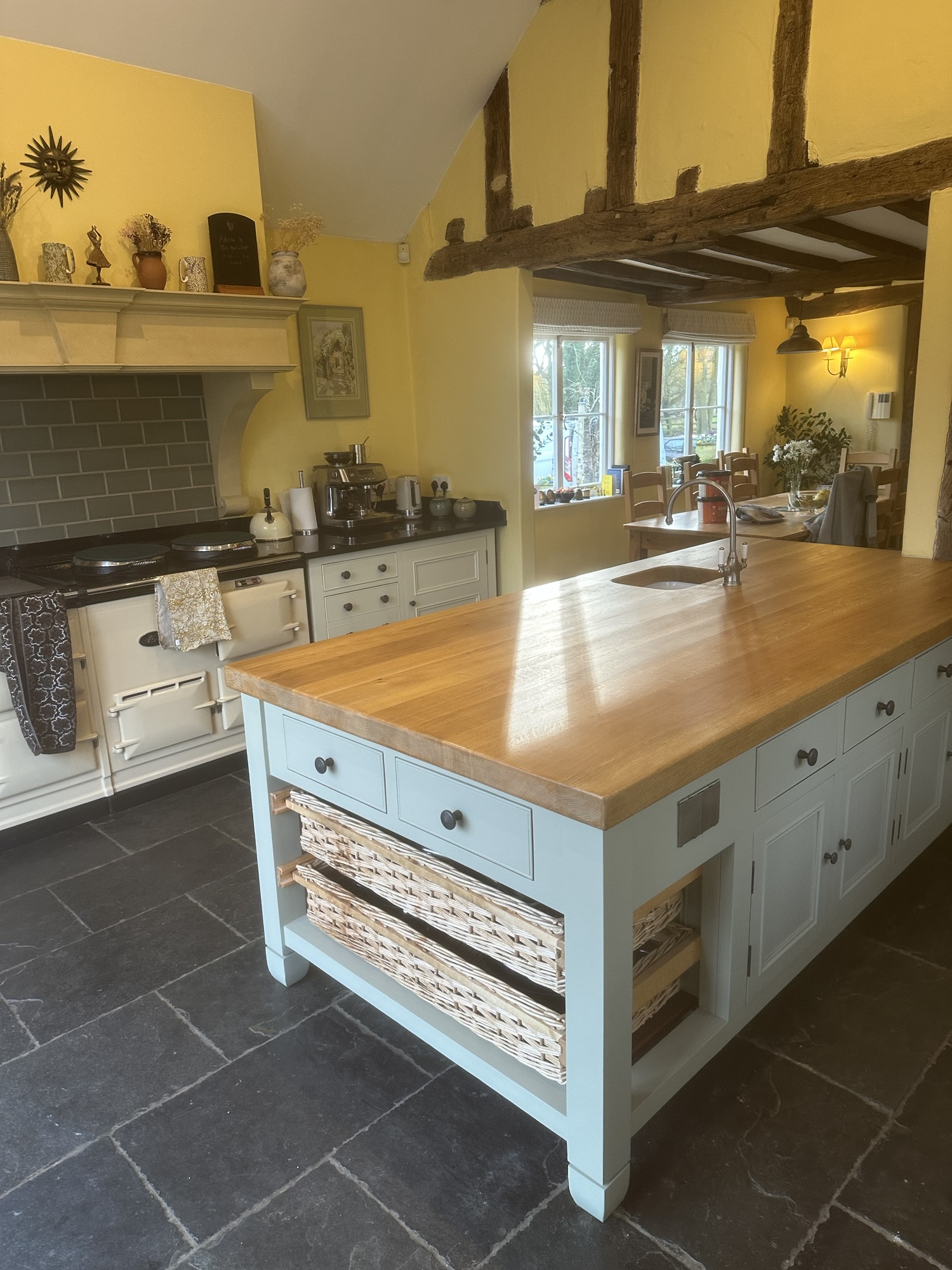 Professionally refurbished kitchen cabinets finished in a durable painted finish