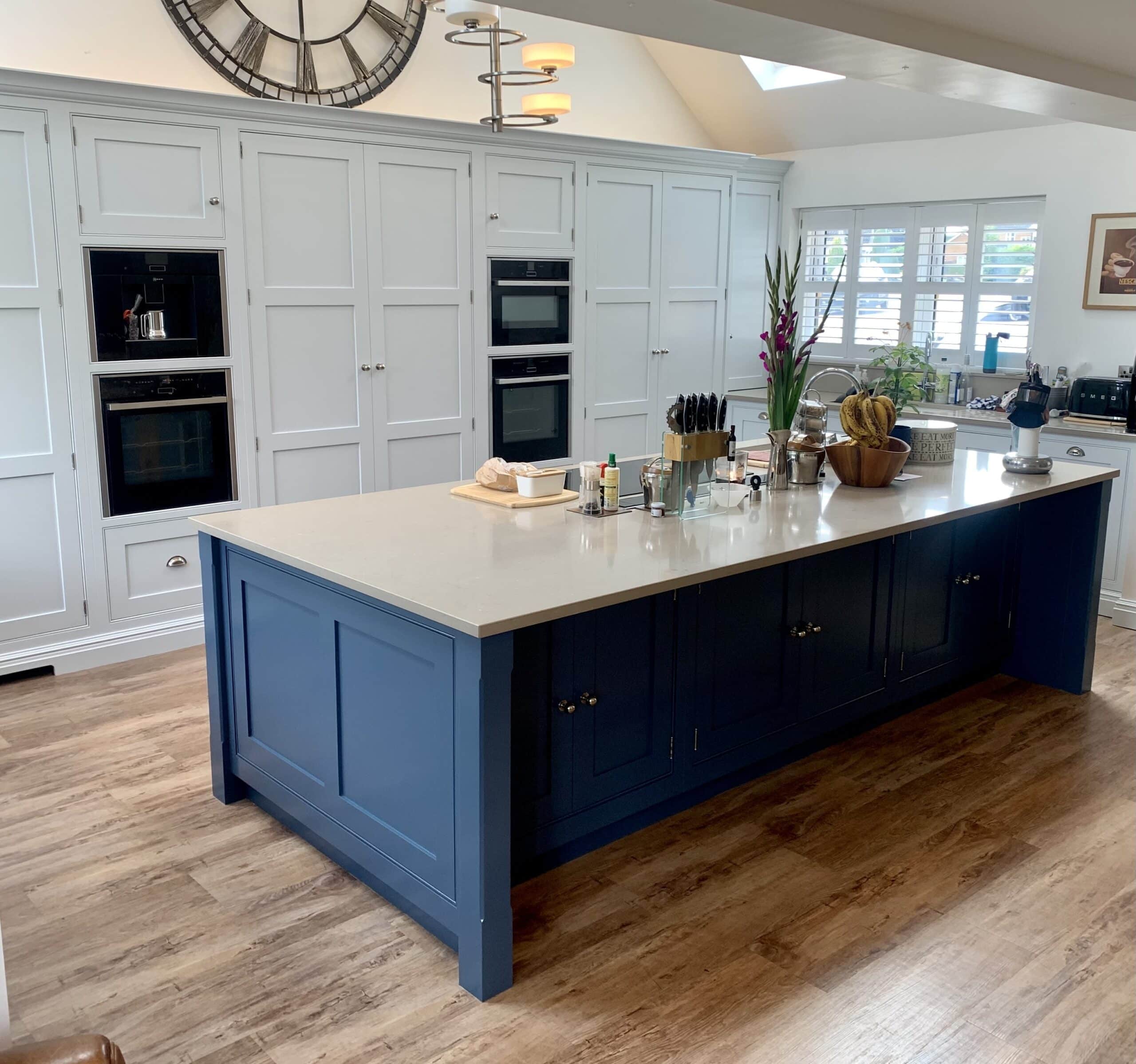 Finished hand painted kitchen showing professional kitchen painting result
